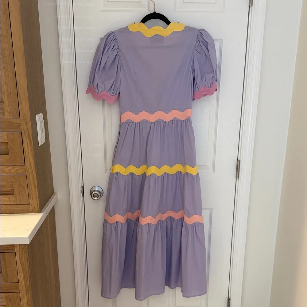 CeliaB Colorful Midi Dress with Ric Rac Ruffle Details - Picture 5 of 5